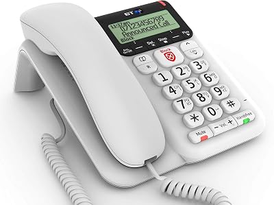 BT Décor 2600 Corded Landline Phone with Nuisance Call Blocker & Handsfree