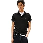 Tommy Hilfiger Mens Short Sleeve Casual Polo Shirts in Slim Fit with Stretch and Cuff Designs