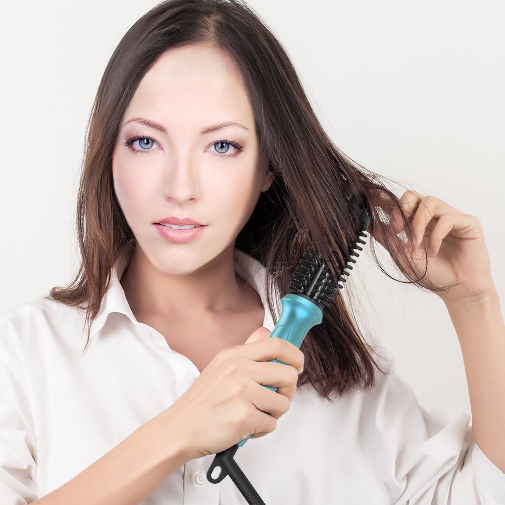 Mini Curling Iron PHOEBE Hair Brush for Travel, 3/4 Inch Dual Voltage Ceramic Tourmaline Ionic Hot Curler Brush with Traveling Bag for Europe, Professional Heated Brush Styler for Short Hair: Health & Personal Care