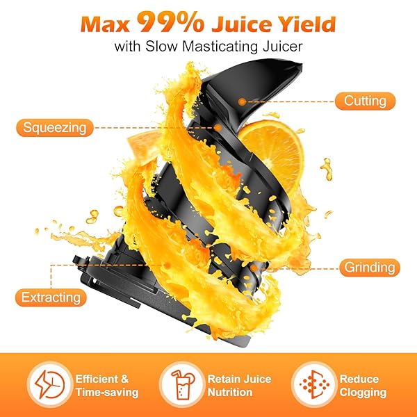 JUICER MACHINES WITH 5.8″ LARGE FEED CHUTE, COLD PRESS JUICER FOR WHOLE VEGETABLES AND FRUITS 400W, SLOW MASTICATING JUICER EASY TO CLEAN JUICE EXTRACTOR MACHINE HIGH JUICE YIELD