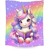 AIOMXZZ Girls Blanket, Unicorn Gifts for Kids Toddler, 40"x50" Cute Rainbow Small Throws Decor for Couch