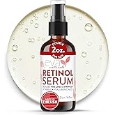 Retinol Serum for Face with Hyaluronic Acid – Anti Aging Skin Care for Fine Lines, Wrinkles, Dark Spots & Blemish – Brightening Resurfacing Serum for Post Acne and Sensitive Skin – 2oz