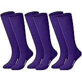 Haysandy 3 Pairs Baseball Socks Bulk Softball Sock Youth High Long Tube Soccer Football Team Boys Girls Adults Sport Sock