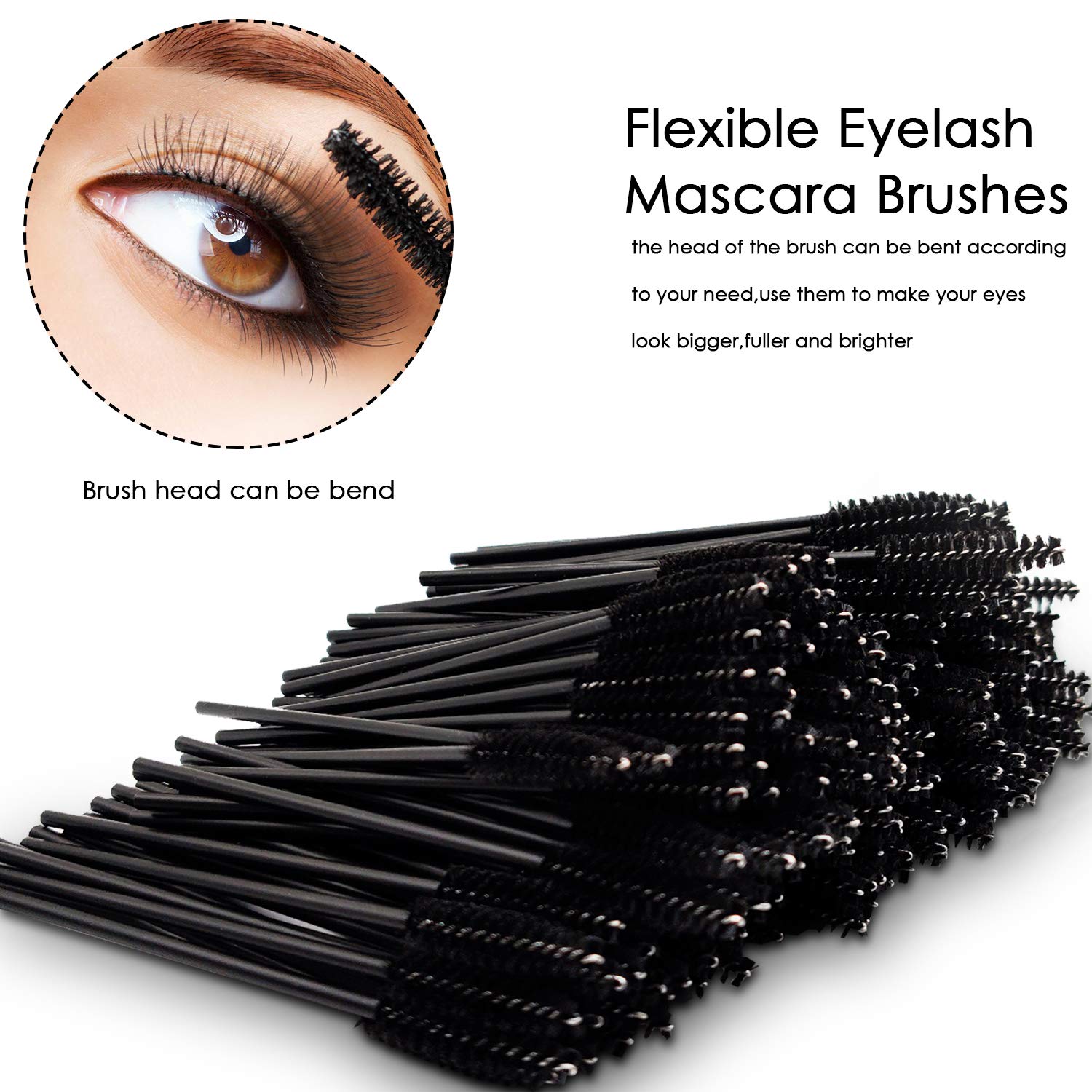 300 Pcs Disposable Mascara Wand Eyelash Brush for EyeLash Extension Supplies: Beauty