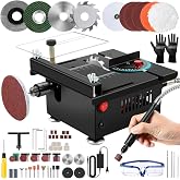 Mini Multi Functional Table Saw, mini Table Saws for Crafts, Portable Mini Desktop Electric Saw for Wood Cutting, Height &amp; Angle Adjustable with More Accessories, for Wood, Plastic Acrylic Cutting