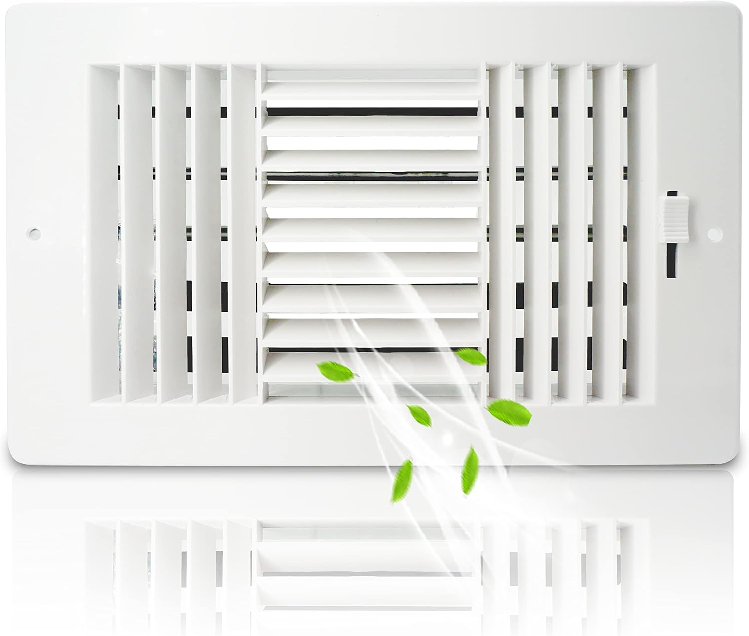 Registers, Grilles & Vents - 10x6 Inch(Duct Opening) FanGoFast Ceiling Register 3-Way ABS Sidewall Ceiling Air Vent Wall Vent w/Manual Adjuster for Home, Office, Bathroom, Toilet