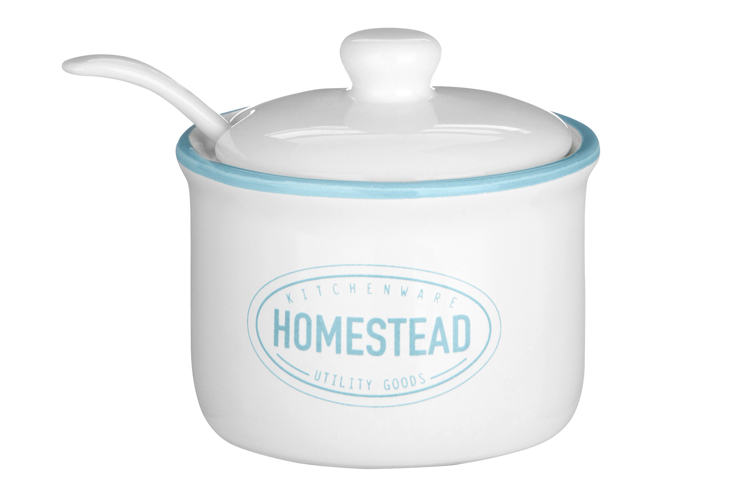 Premier Housewares Homestead Sugar Pot, White, 130 ml, Set of 2