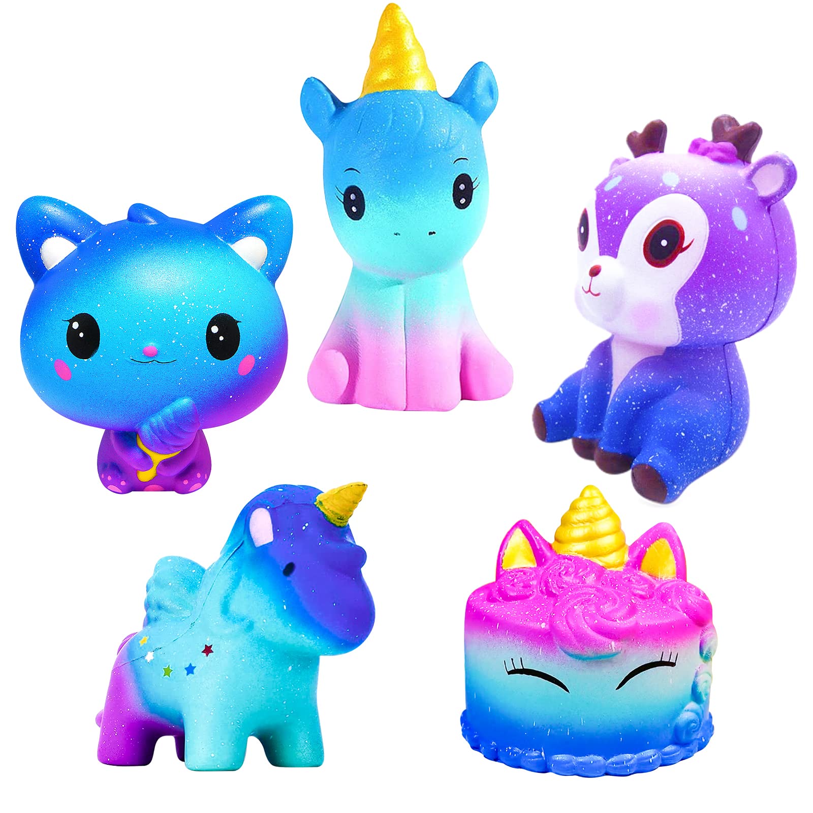 Vita Squishies Toys,Set of 5 Slow Rising Squishiy Jumbo galaxy Squeeze Soft Toys For Girls Kids and Adults