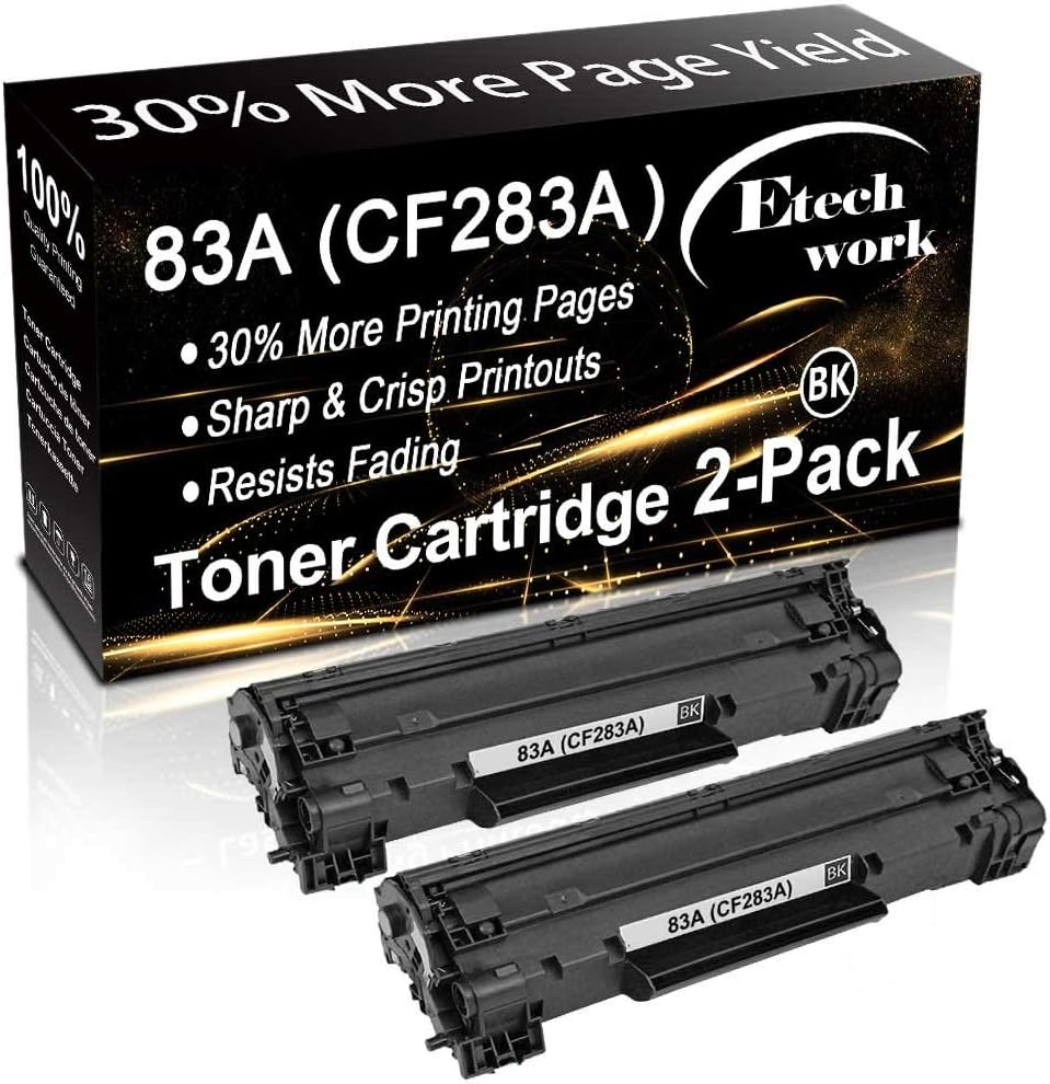 Etechwork Compatible Toner Cartridges Replacement for HP 83A CF283A Toners use with HP LaserJet Pro MFP M225dw M225dn M201dw M201n M127fs M127fw M127fn M125nw M125fn Printer (Black, 2-Pack)