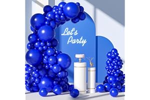 FOTIOMRG 110pcs Royal Blue Balloon Garland Arch Kit, 18 12 10 5 inch Royal Blue Latex Balloons Different Sizes Pack for Birthday Graduation Baby Shower Baseball Nautical Wedding Party Decorations