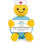 JoycuFF Nurse Gifts - Funny Turtle Nurses Appreciation Gifts for Women Men Thank You Nurse Week Gift Graduation Gift Handmade Emotional Positive Nurses Crochet