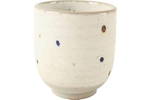 Mino ware Japanese Pottery Yunomi Chawan Chubby Tea Cup 10.5oz made in Japan (Japan Import) MMY006 (Polka Dot)