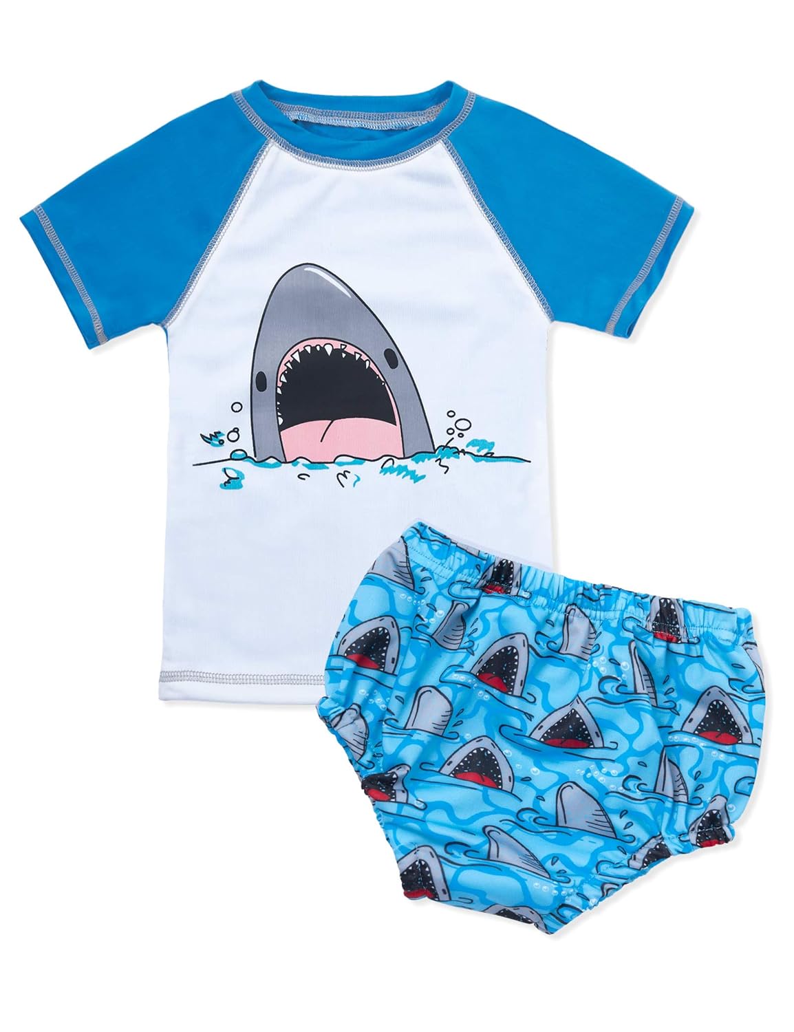 Toddler Infant Baby Boy Swim Diaper Reusable Shark Short Swimwear 2Pcs