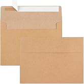 50 Pack Brown Kraft Envelopes, 5x7 Envelopes for Invitations, A7 Invitation Envelopes for Personalize Gift Cards, Wedding, Ba