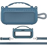 XEGIMOR Silicone Cover Case for Bose SoundLink Plus Portable Bluetooth Speaker, Soft Silicone Case with Carrying Handle and Shoulder Strap (Blue Dusk)