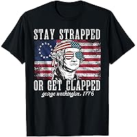 Stay Strapped or Get Clapped Tシャツ　ブーさん Amazon.com: Stay strapped or get Clapped T-Shirt : Clothing