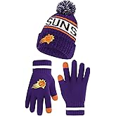 Ultra Game Men's NBA Official Super Soft Winter Beanie Hat with Extra Warm Touch Screen Gloves
