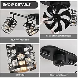 Garwarm Ceiling Fans with Lights and