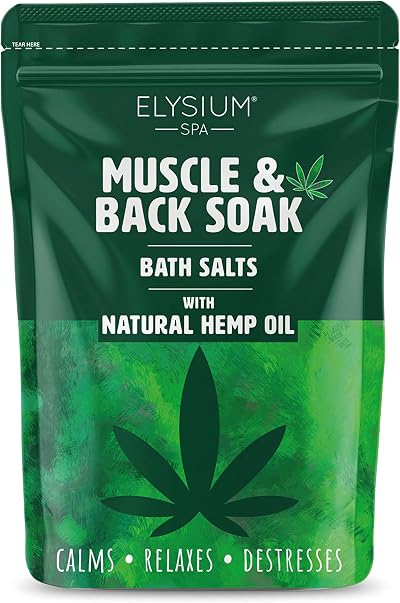 ELYSIUM SPA Muscle & Bath Soak with Natural Hemp Oil 450g Re-sealable Pack