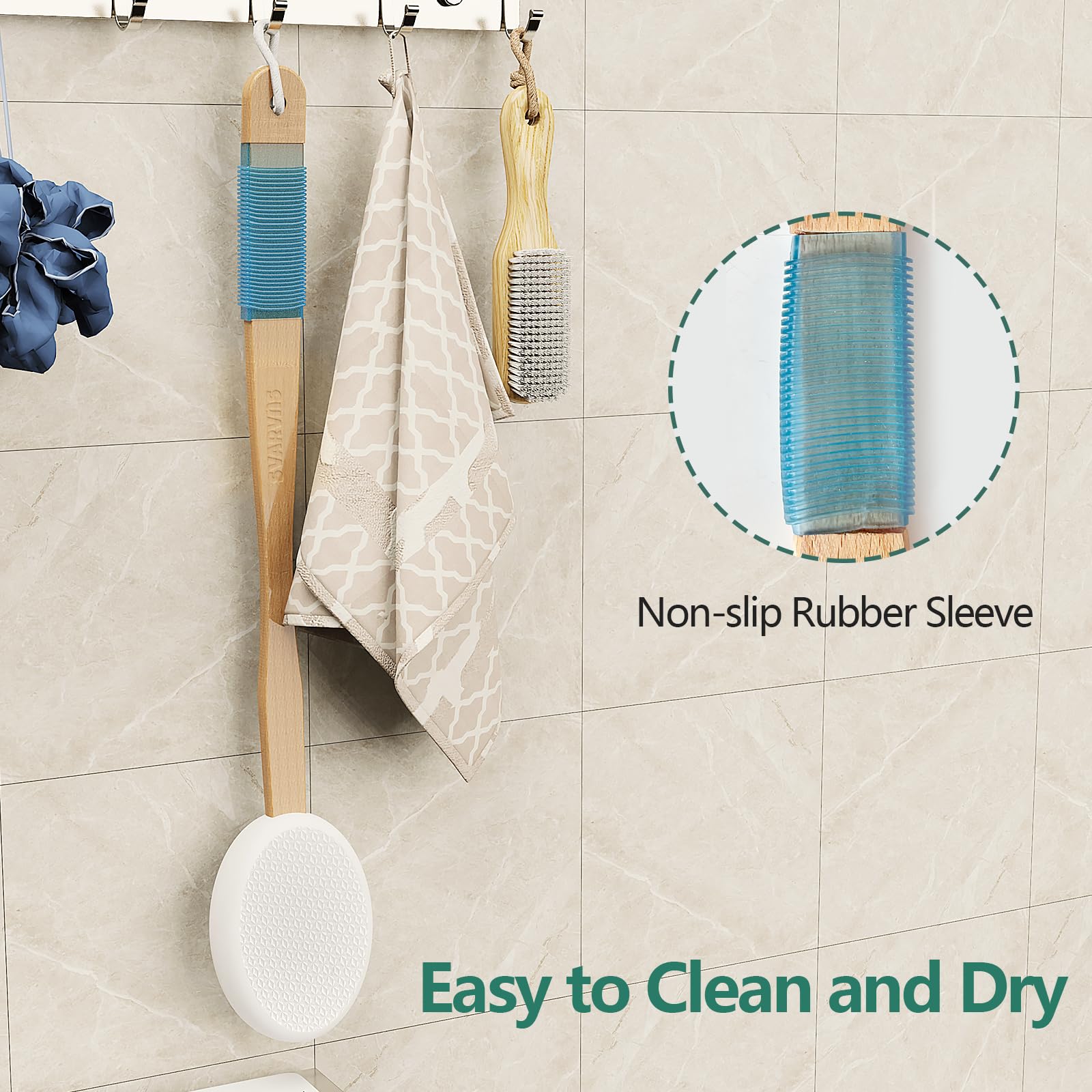 Back Lotion Applicator with 4 Replaceable Pads, Lotion Applicator for Back Self Elderly, Women, Sunscreen Applicator for Cream with 17