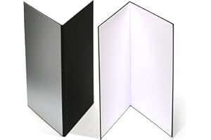HHDFETG (2 PCS) Light Reflector 3 in 1 Photography Reflector Cardboard,A3 (17x12 Inch) Size Folding Light Diffuser Board for Still Life, Product and Food Photo Shooting - Black, Silver and White, 2 Pack