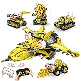 LESSETI 5 in 1 STEM RC Robot Building Kit, 673PCS Remote & App Controlled Jets Building Blocks Set, Robotic Technic Creative Toys, DIY Build Learning for Boys Girls Age 6 7 8 9 10 11 12