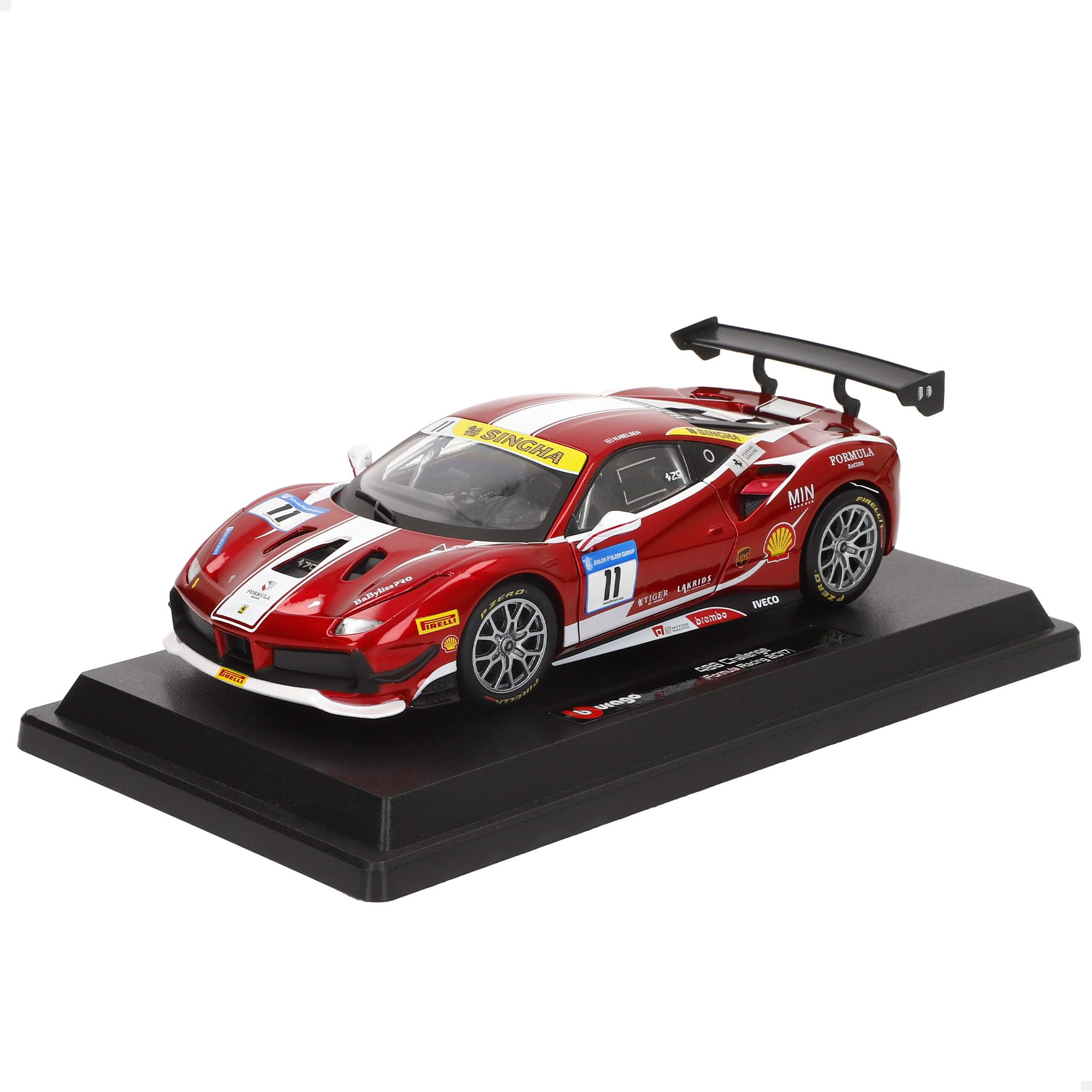 Bburago Ferrari 488 Challenge 2017 Formula Racing - Realistic 1:24 Scale Model Car, Officially Licensed by Ferrari, Recommended Age 3+ Years