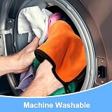 URAQT Microfiber Cloths 6 Pack Car Cleaning 60x40cm Orange Grey 400gsm view 6