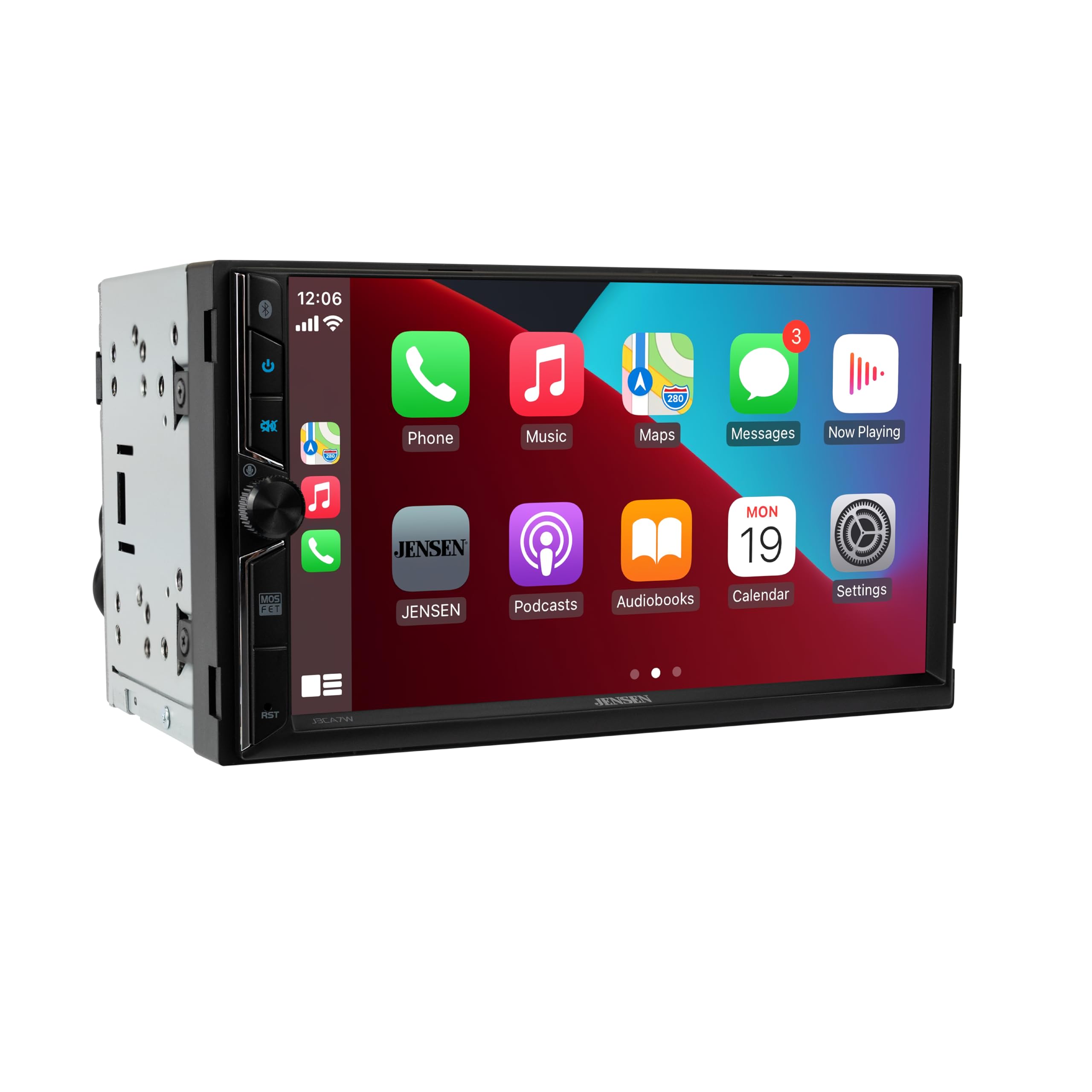 Jensen J3CA7W 7" Wireless Apple CarPlay Android Auto Double DIN Car Stereo