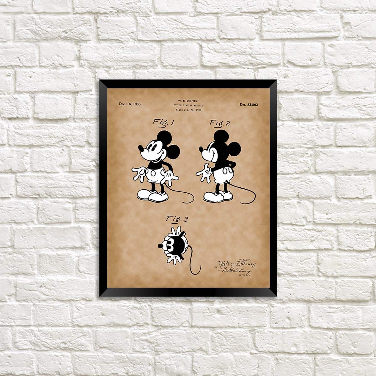 Home & Kitchen Great Gift for Disney Fans 8x10 Patent ...