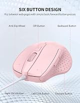TECKNET USB Wired Mouse 6400 DPI 6-Button Ergonomic USB Computer Mouse view 7