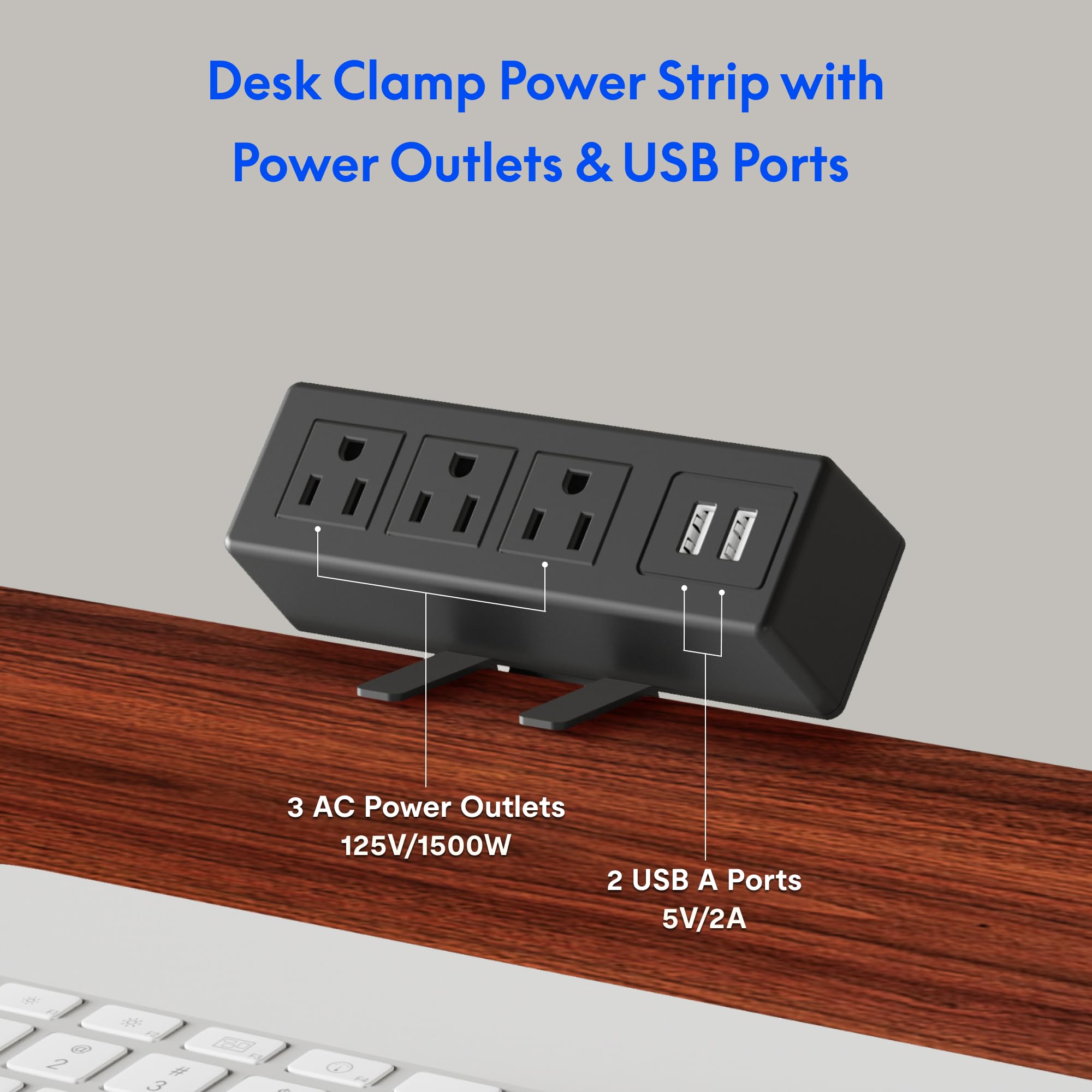 FLEXISPOT EN2 Standing Desk Height Adjustable 48 x 30'' Whole-Piece Desktop Electric Stand Up Desk with Desk Clamp Power Strip, Cable Management (Gray Frame + 48