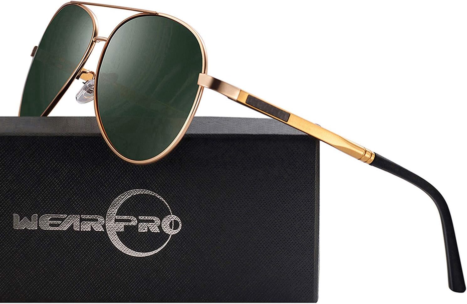 Wearpro Sunglasses for Men Polarized Premium Military Style Classic Fashion Metal Glasses 100% UV400 Ultraviolet Protection …