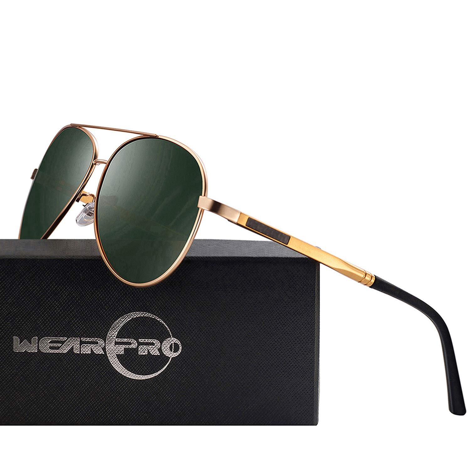 Wearpro Sunglasses for Men Polarized Premium Military Style Classic Fashion Metal Glasses 100% UV400 Ultraviolet Protection …