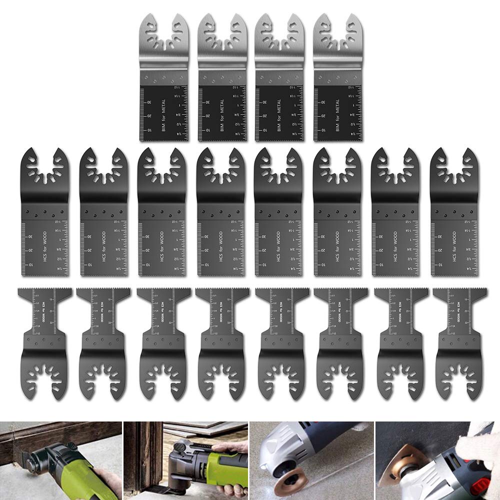 20Pack Universal Oscillating Quick Release Saw Blades Set Multitool Tool Blade for Bosch Craftsman Dremel FEIN Ridgid TCH Makita Milwaukee