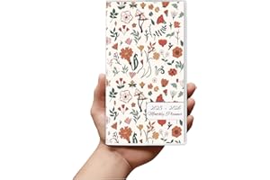ADUN Stationery Pocket Calendar 2025-2026 Planner, Daily Weekly Monthly Planner Jan 2025 to Dec 2026 (3.7" x 6.7") Page Size, Daily Planner 2025 for Purse - Wildflower