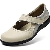 Oviaric Women's Classic Comfort Mary Jane Flats Fashion Casual Dress Shoes Cute Closed Toe Slip On Lightweight Breathable Walking Shoes