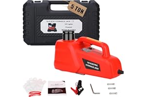 EFFIROSO Electric Car Jack 5 Ton/11000lbs 12V Lightweight Hydraulic Car Lift with 6.1-17.7 Inches for SUV Sedan Truck Repair Tools for Tire Change Replacement