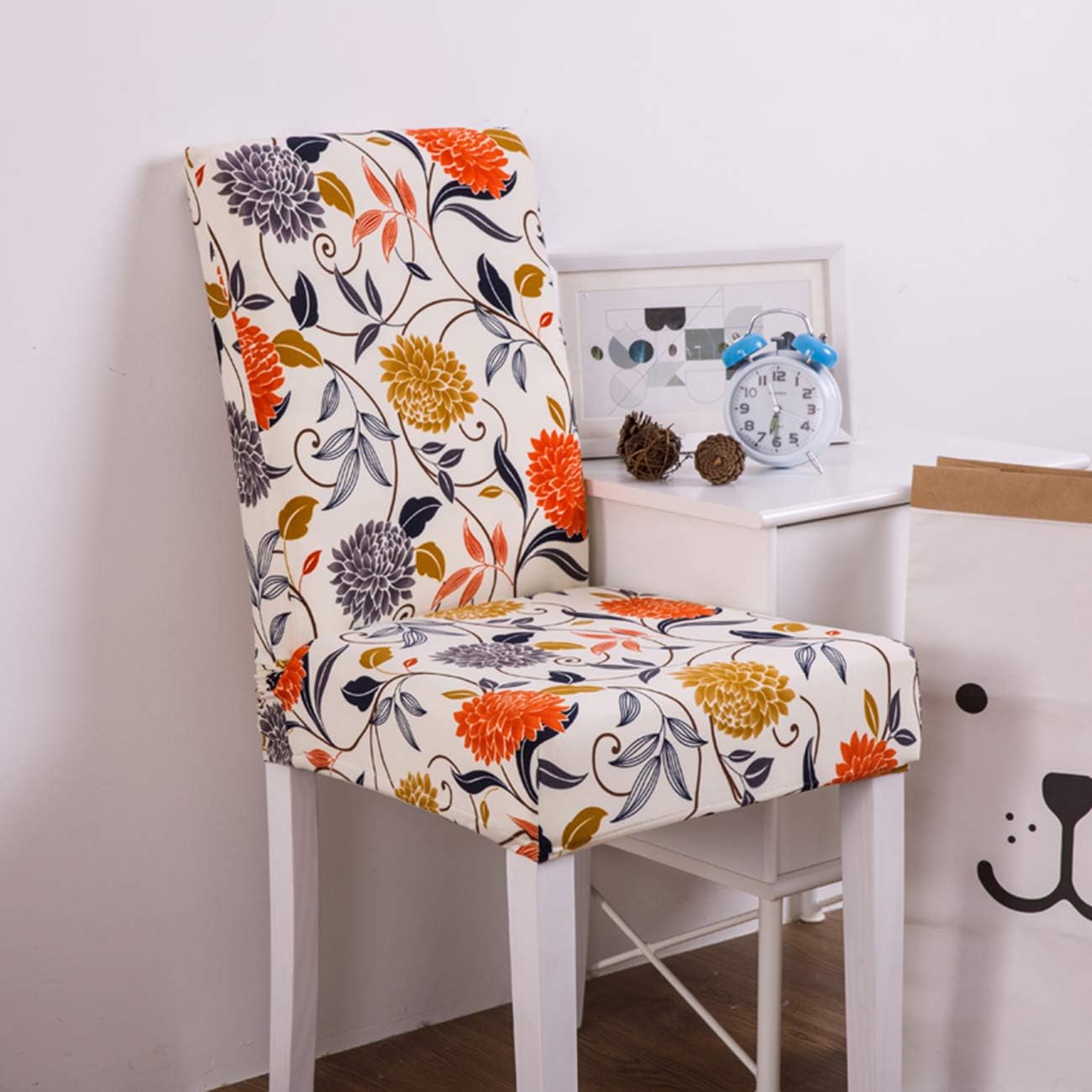 Ogrmar 4PCS Stretch Removable Washable Dining Room Chair Protector Slipcovers/Home Decor Dining Room Seat Cover Multiple Styles (Style 6): Furniture & Decor