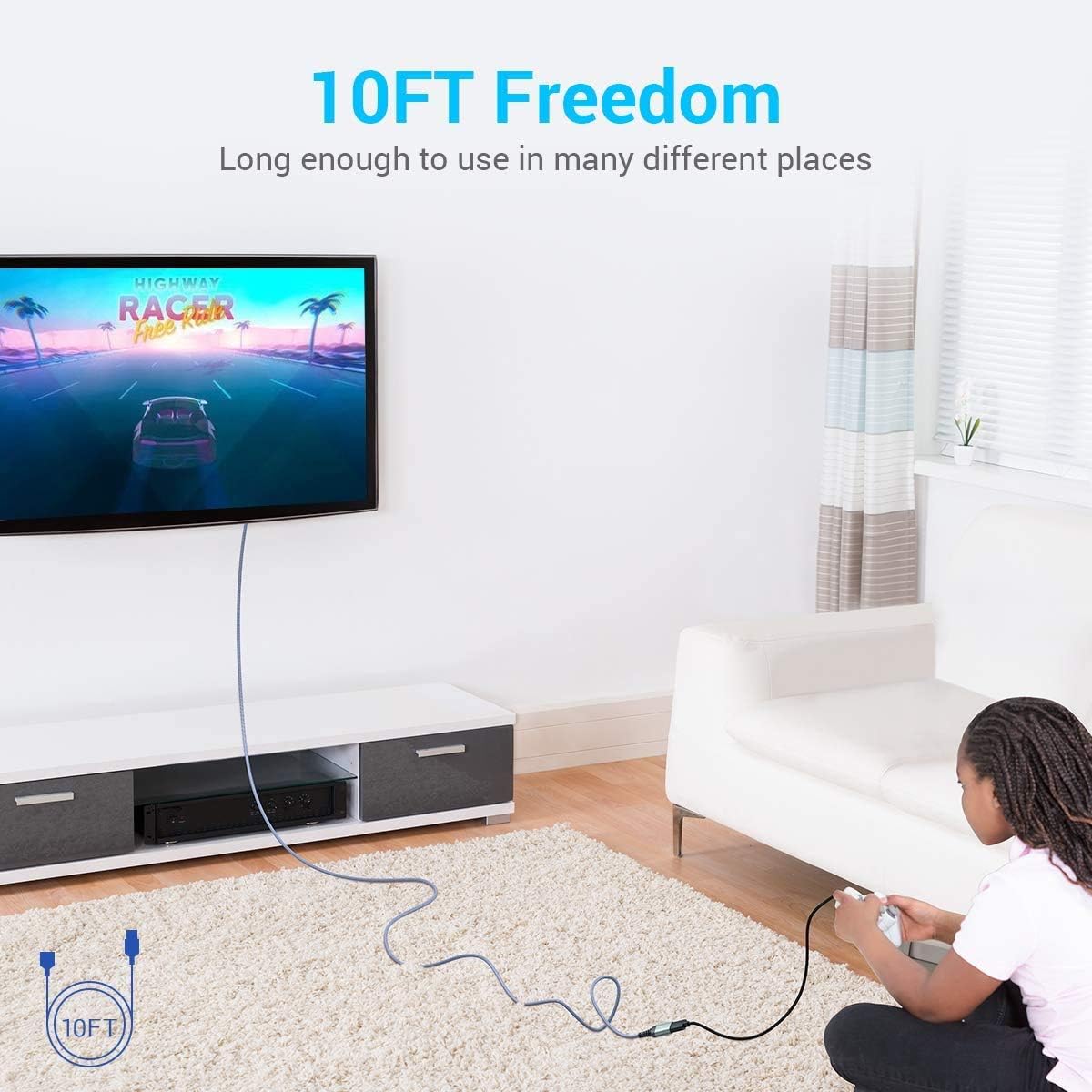 10FT USB 3.0 Extension Cable Type A Male to Female Extension Cord AINOPE High Data Transfer Compatible with USB Keyboard,Mouse,Flash Drive, Hard Drive: Industrial & Scientific