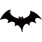 TH Black Evil Bat Vampire Halloween Patch Biker Motorcycle Embroidered Applique Sew Iron on Patch for Hat Jackets Bags Jeans T-Shirt Backpacks Costume