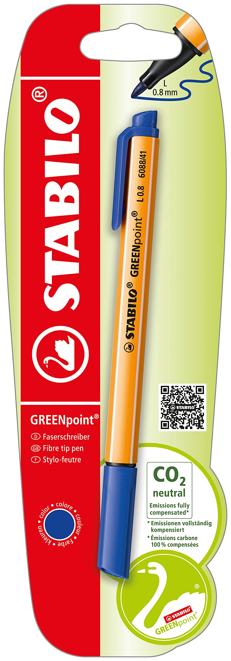 Felt Tip Sign Pen - STABILO GREENpoint - Blue