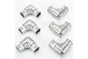 AXISCULPT 3/4 inch EMT Conduit Fittings Inside Corner Pull Elbow Zinc Die-Cast EMT to EMT 90 Degree Coupling Detachable Cover Set Screw(6PCS)