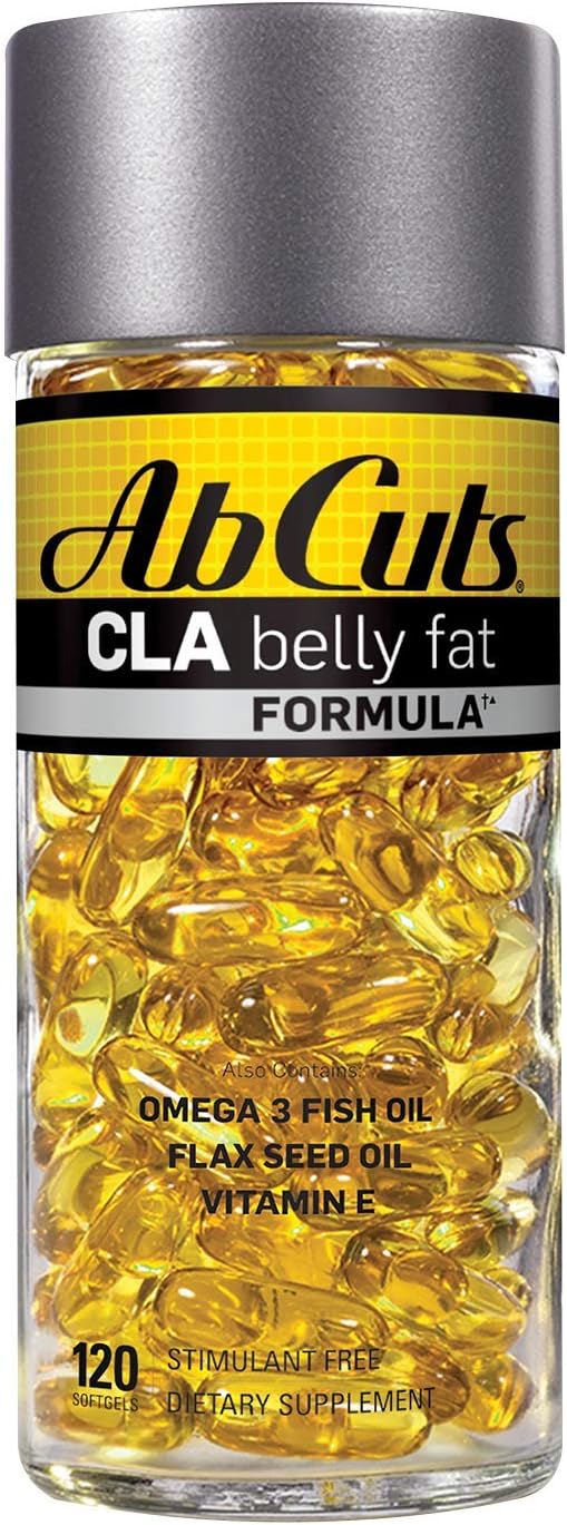 Ab Cuts CLA Belly Fat Formula, Weight Loss Supplement for Men and Women, Fat Burner, Omega 3 Fish Oil, Flaxseed Oil, Vitamin E, 120 Softgels: Health & Personal Care
