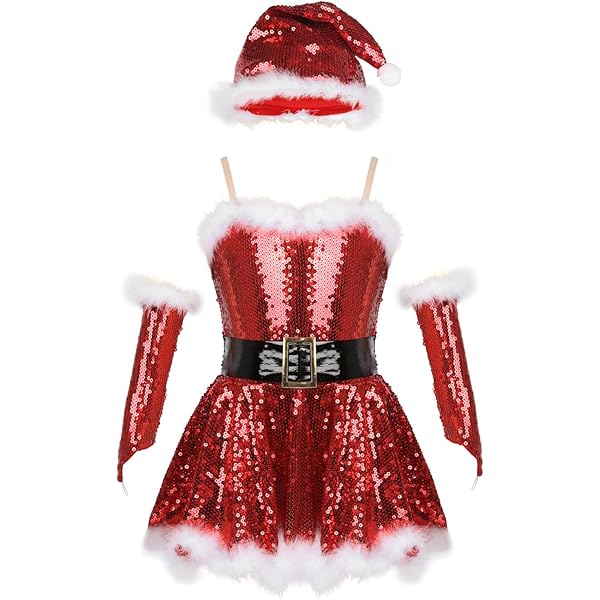 Girls' Sparkly Christmas Tutu Dress - Sequined Ice Skating Leotard For  Holiday Parties Sequin Ice Skating Tutu Dress Leotard Party Dress