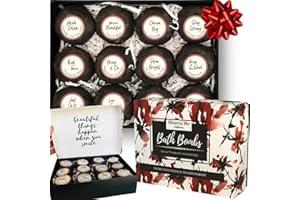 MINERAL ME CALIFORNIA Bath Bombs for Women Relaxing with Inspirational Messages, 12 Natural and Organic Bath Bombs with Essential Oils & Skin Moisturizing Shea Butter. Stocking Stuffers Christmas Gifts for Wife Girlfriend