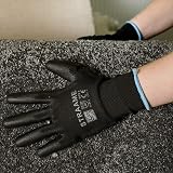 Straame Black Safety Work Gloves Pack 12 L PU Nylon Non-Slip Dexterity view 2