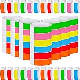 Tudomro 12000 Pcs Paper Wristbands for Events Arm Hand Lightweight Neon Colored Concert Party Wristbands Adhesive Paper Bracelets Waterproof(Bright Color)