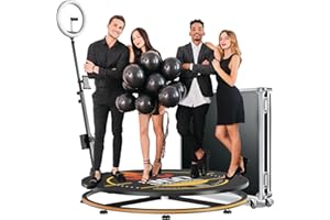 JIYANG 360 Photo Booth,360 Photo Booth Machine for Parties with Flight Case,Automatic Slow Motion Rotating 360 Video Camera Booth Selfie Platform(40''-CD+Flight Case)