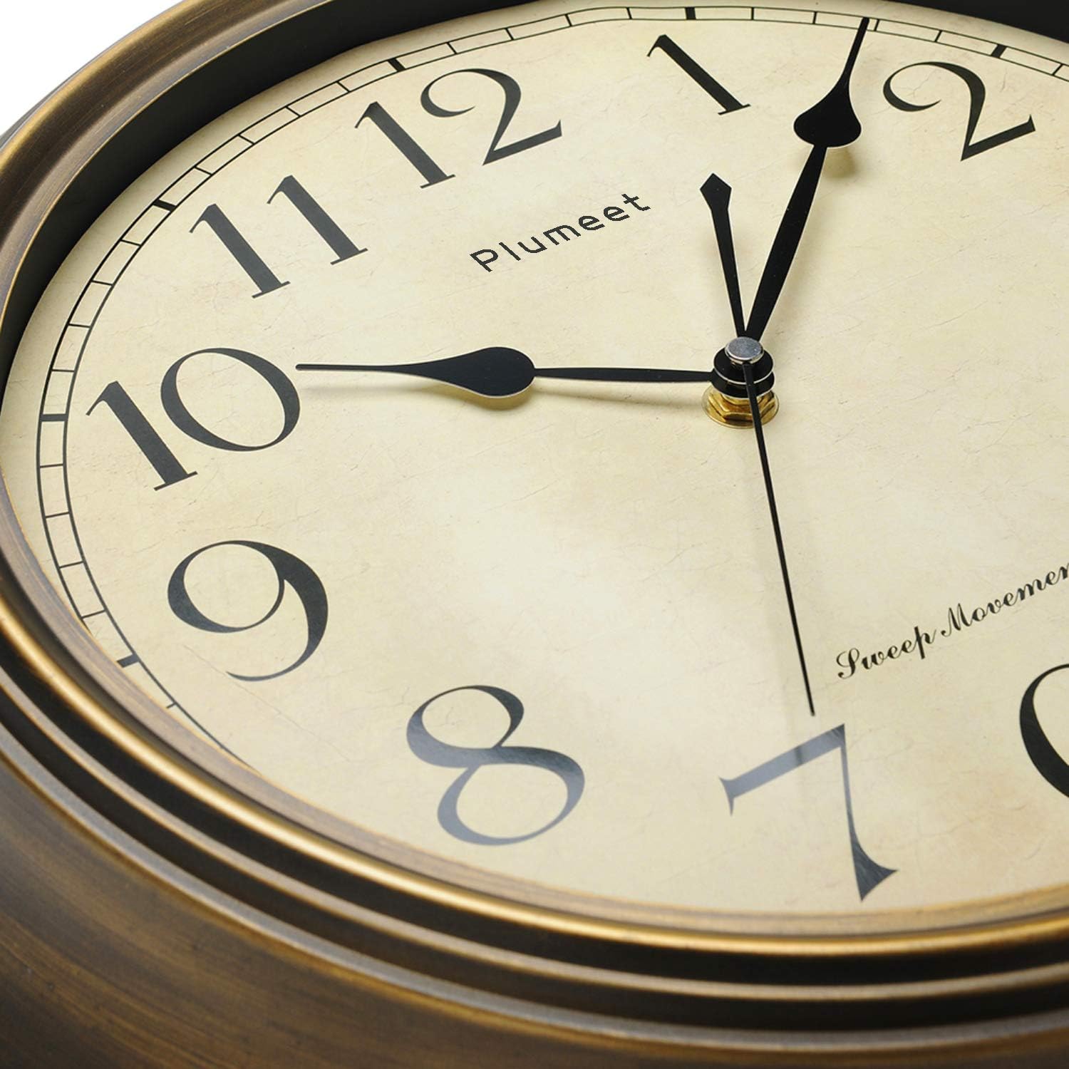 Plumeet Small Retro Wall Clock, 10” Non Ticking Classic Silent Clocks ...
